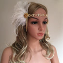 1 Piece White Feather Vintage Headpiece 1920s Great Gatsby Flapper Headband