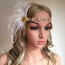 1 Piece White Feather Vintage Headpiece 1920s Great Gatsby Flapper Headband
