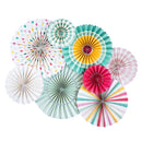 8pcs/Set Multicolor Glitter Paper Pinwheel Folding Hanging Fan Backdrop Party Decor