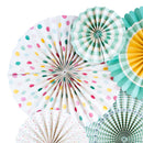 8pcs/Set Multicolor Glitter Paper Pinwheel Folding Hanging Fan Backdrop Party Decor