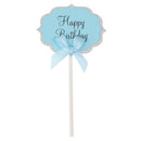 10pcs Happy Birthday Cupcake Toppers Food Picks Baby Shower Party Decor Blue