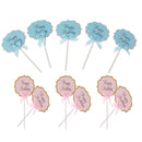 10pcs Happy Birthday Cupcake Toppers Food Picks Baby Shower Party Decor Blue