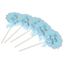 10pcs Happy Birthday Cupcake Toppers Food Picks Baby Shower Party Decor Blue