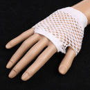 Women Girls Fashionable Bride To Be Hens Night Party Fishnet Fingerless Half Gloves Dance Costume Accessory 1 Pair White