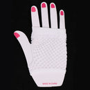 Women Girls Fashionable Bride To Be Hens Night Party Fishnet Fingerless Half Gloves Dance Costume Accessory 1 Pair White