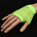 Women Girls Fashionable Bride To Be Hens Night Party Fishnet Fingerless Half Gloves Dance Costume Accessory 1 Pair Fluorescent Green