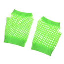 Women Girls Fashionable Bride To Be Hens Night Party Fishnet Fingerless Half Gloves Dance Costume Accessory 1 Pair Fluorescent Green