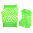 Women Girls Fashionable Bride To Be Hens Night Party Fishnet Fingerless Half Gloves Dance Costume Accessory 1 Pair Fluorescent Green