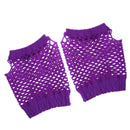 Women Girls Fashionable Bride To Be Hens Night Party Fishnet Fingerless Half Gloves Dance Costume Accessory 1 Pair Purple