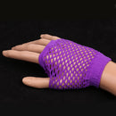 Women Girls Fashionable Bride To Be Hens Night Party Fishnet Fingerless Half Gloves Dance Costume Accessory 1 Pair Purple