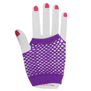 Women Girls Fashionable Bride To Be Hens Night Party Fishnet Fingerless Half Gloves Dance Costume Accessory 1 Pair Purple
