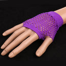 Women Girls Fashionable Bride To Be Hens Night Party Fishnet Fingerless Half Gloves Dance Costume Accessory 1 Pair Purple