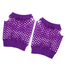 Women Girls Fashionable Bride To Be Hens Night Party Fishnet Fingerless Half Gloves Dance Costume Accessory 1 Pair Purple