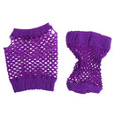 Women Girls Fashionable Bride To Be Hens Night Party Fishnet Fingerless Half Gloves Dance Costume Accessory 1 Pair Purple