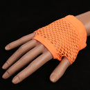 Women Girls Fashionable Bride To Be Hens Night Party Fishnet Fingerless Half Gloves Dance Costume Accessory 1 Pair Orange