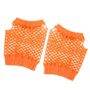 Women Girls Fashionable Bride To Be Hens Night Party Fishnet Fingerless Half Gloves Dance Costume Accessory 1 Pair Orange