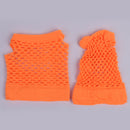 Women Girls Fashionable Bride To Be Hens Night Party Fishnet Fingerless Half Gloves Dance Costume Accessory 1 Pair Orange