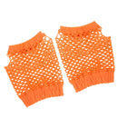 Women Girls Fashionable Bride To Be Hens Night Party Fishnet Fingerless Half Gloves Dance Costume Accessory 1 Pair Orange