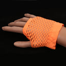 Women Girls Fashionable Bride To Be Hens Night Party Fishnet Fingerless Half Gloves Dance Costume Accessory 1 Pair Orange