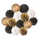 14pcs /Set Tissue Paper Flowers Pom Poms Lanterns for Wedding Party Decor