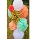 8pcs /Set Tissue Paper Flowers Honeycomb Lanterns for Wedding Party Decor