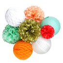 8pcs /Set Tissue Paper Flowers Honeycomb Lanterns for Wedding Party Decor