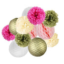 12 Pieces Tissue Paper Flowers Honeycomb Lanterns Wedding Party Decor