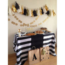 Set of 20pcs Black Gold White Paper Flowers Balls Tassels Paper Garland Kits Party Supplies