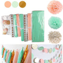 Set of 20pcs Tissue Paper Flowers Pom Poms Tassels Paper Garland Party Decora
