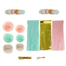 Set of 20pcs Tissue Paper Flowers Pom Poms Tassels Paper Garland Party Decora