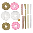 16pcs /Set Paper Pom Poms Flowers Lanterns Garland Wedding Party Decor