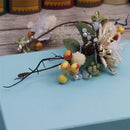 Boho WomenÂ’s Wedding Bridesmaid Berry Flower Rattan Crown Headdress Festival Forehead Headband Hair Garland Headwear