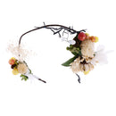 Boho WomenÂ’s Wedding Bridesmaid Berry Flower Rattan Crown Headdress Festival Forehead Headband Hair Garland Headwear