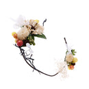 Boho WomenÂ’s Wedding Bridesmaid Berry Flower Rattan Crown Headdress Festival Forehead Headband Hair Garland Headwear