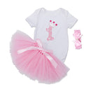 Cute Elegant Baby Girls Romper Bodysuit Playsuit Tutu Skirt Princess Outfit 1st Birthday Party Supplies S