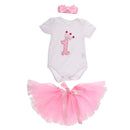 Cute Elegant Baby Girls Romper Bodysuit Playsuit Tutu Skirt Princess Outfit 1st Birthday Party Supplies L