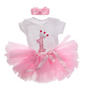 Cute Elegant Baby Girls Romper Bodysuit Playsuit Tutu Skirt Princess Outfit 1st Birthday Party Supplies XL