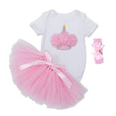 Cute Elegant Baby Girls Romper Bodysuit Playsuit Tutu Skirt Princess Outfit 1st Birthday Party Supplies 6-12 Months
