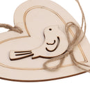 Rustic Natural Wooden Heart Bird Bowknot Wedding Party Hanging Ornament