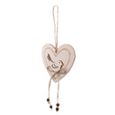 Rustic Natural Wooden Heart Bird Bowknot Wedding Party Hanging Ornament
