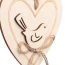 Rustic Natural Wooden Heart Bird Bowknot Wedding Party Hanging Ornament