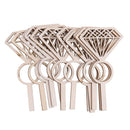 12pcs Wooden Diamond Ring Cupcake Toppers Party Bridal Shower Cake Decor