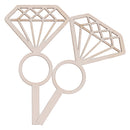 12pcs Wooden Diamond Ring Cupcake Toppers Party Bridal Shower Cake Decor