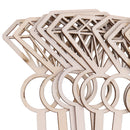 12pcs Wooden Diamond Ring Cupcake Toppers Party Bridal Shower Cake Decor