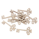 10pcs Wooden Victorian Keys Embellishment Wood Keys Shape DIY Crafts