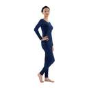 Men Women Fashionable Long Sleeves Stretchy Spandex Bodysuit Catsuit Gymnastic Dance Costume Adult Unitard Dark Blue XL