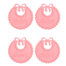 12 Pieces Mini Plastic Bibs for Baby Shower or Gender Reveal Decorations,Cupcake Topper Pink