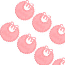 12 Pieces Mini Plastic Bibs for Baby Shower or Gender Reveal Decorations,Cupcake Topper Pink