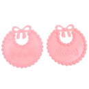 12 Pieces Mini Plastic Bibs for Baby Shower or Gender Reveal Decorations,Cupcake Topper Pink