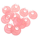 12 Pieces Mini Plastic Bibs for Baby Shower or Gender Reveal Decorations,Cupcake Topper Pink